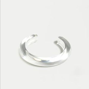 NWOT J.CREW Womens Slim Round Cuff in Clear Acetate | Size S/M